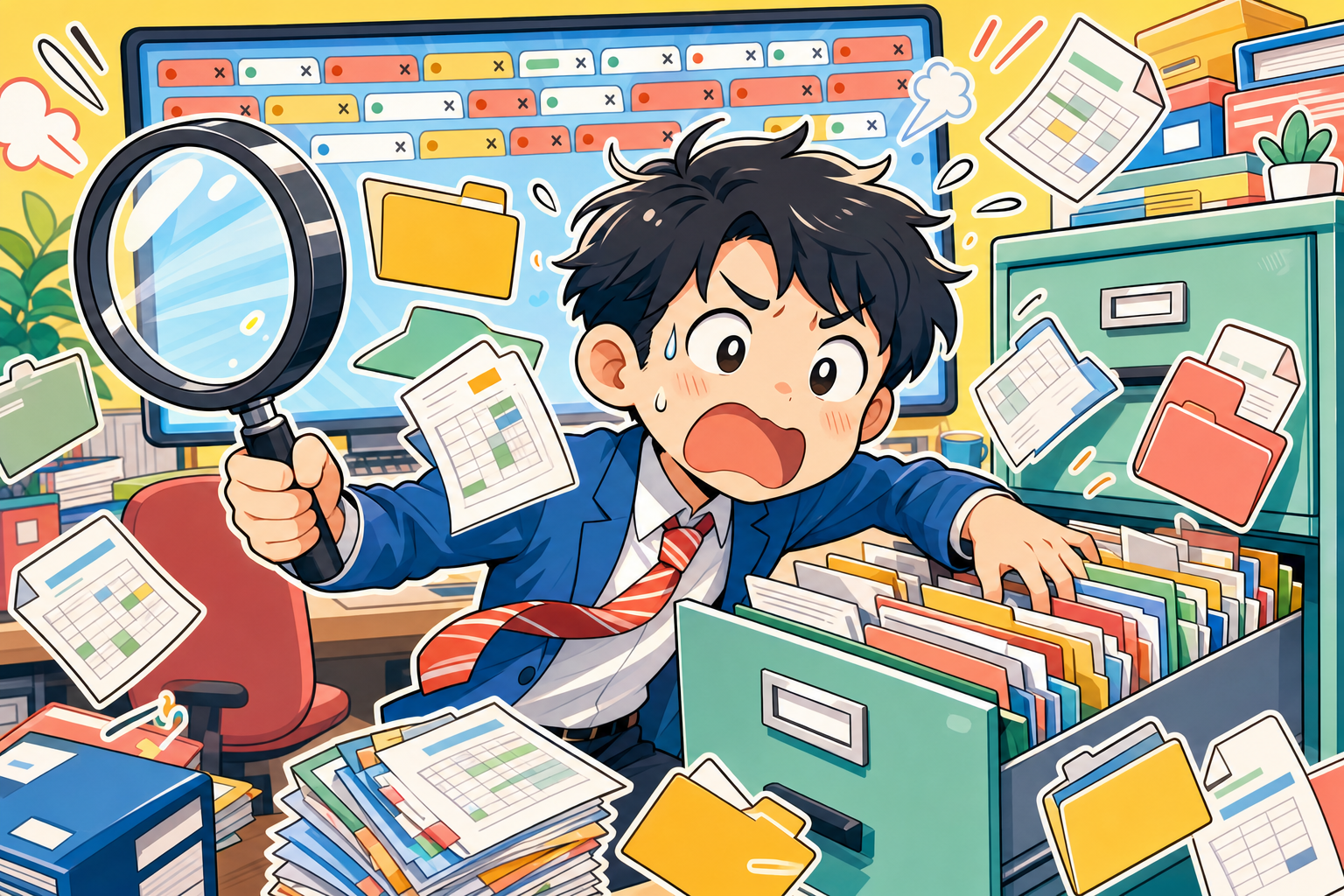 情景：社内文書を探し回る担当者